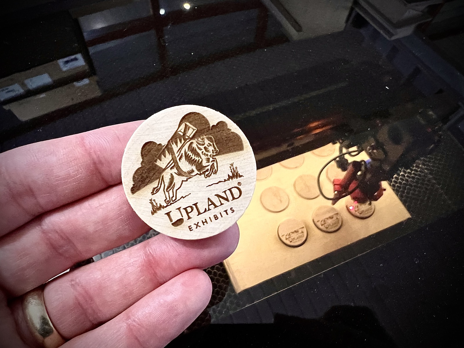 upland coin laser engraving