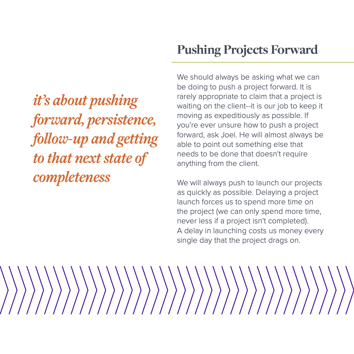 Pushing Projects Forward